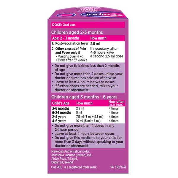 Calpol Infant 2m+ Strawberry Sugar Free X 140ML