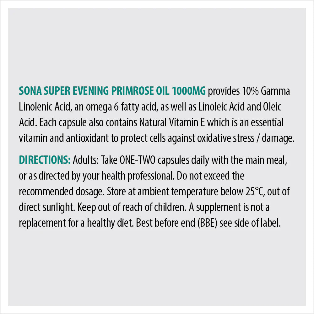 SONA EVENING PRIMROSE OIL 1000MG 30’s