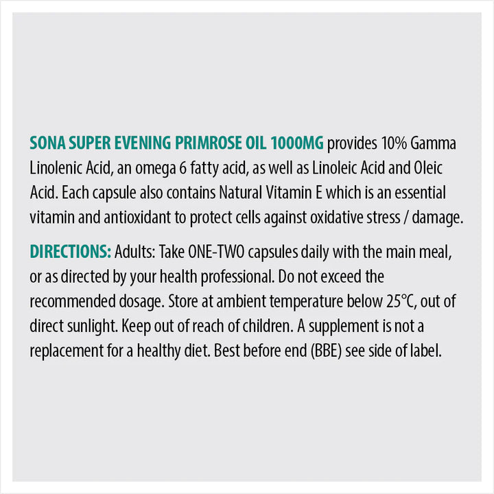 SONA EVENING PRIMROSE OIL 1000MG 30’s