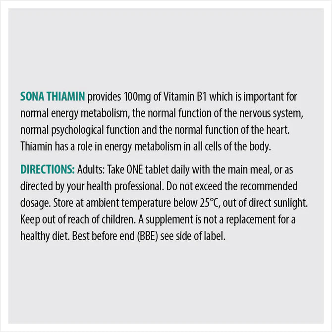 SONA THIAMINE VIT B1 100MG TABLETS