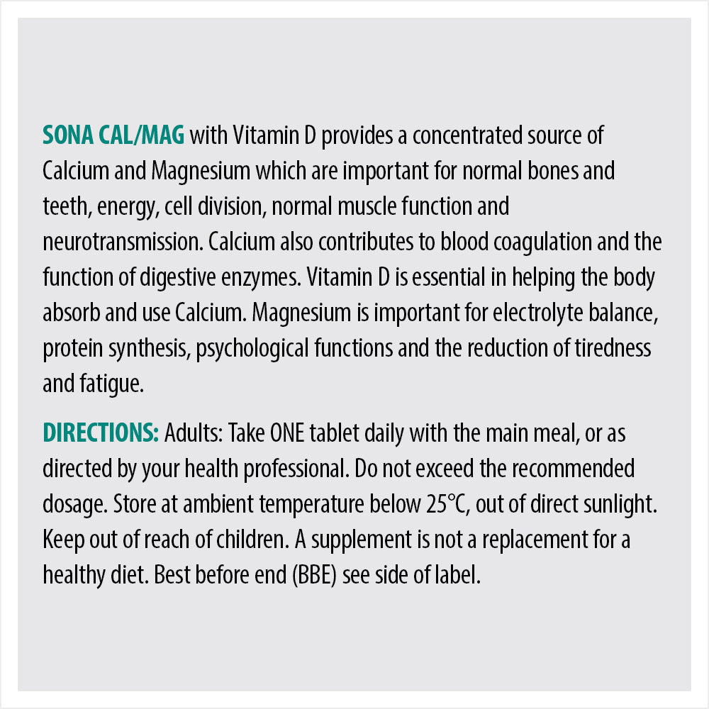 Sona Cal/Mag With Vit D 60’s