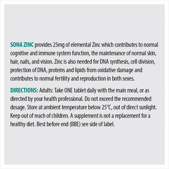 SONA ZINC+C CHEWABLE 60