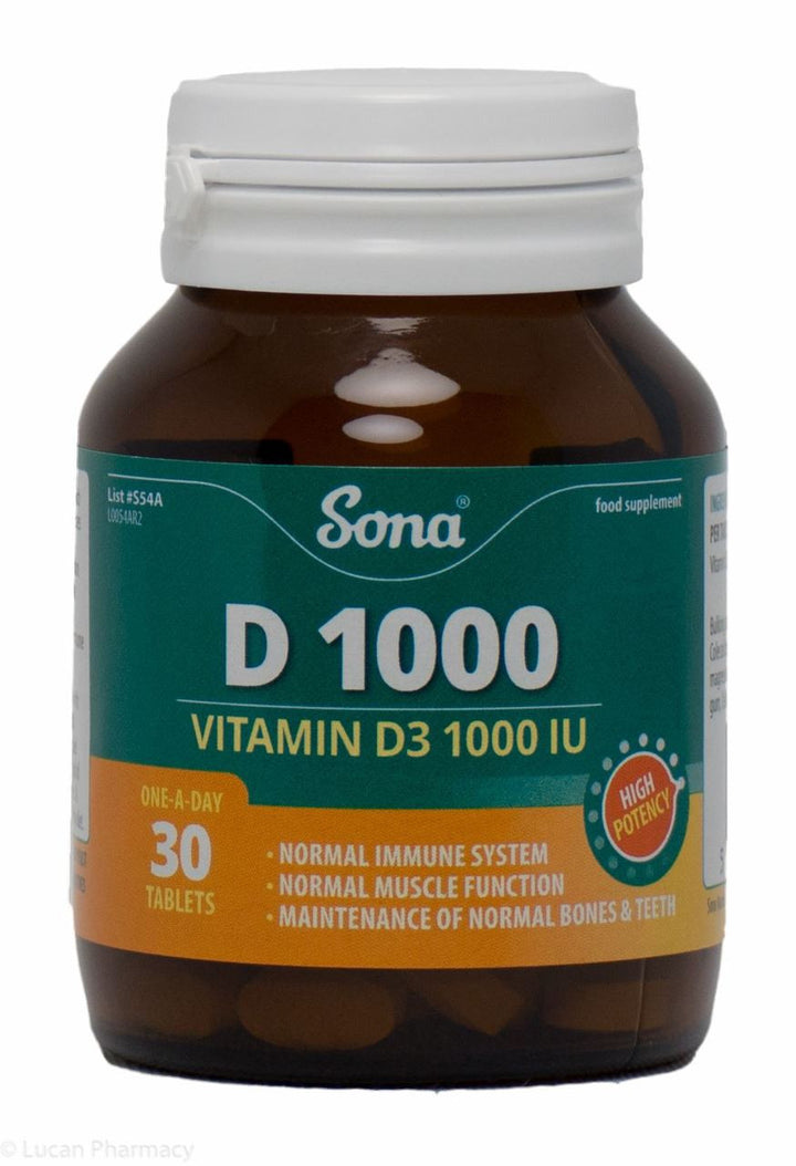 SONA D1000 VITAMIN D3 1000IU TABS X 30