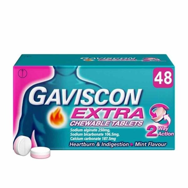 GAVISCON EXTRA P/MINT CHEWABLE TABSX48